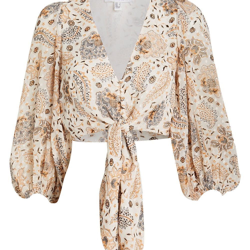 Joie floral/paisley button front blouse - Picture 3 of 14